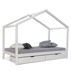 Lit D'Enfant avec matelas 90x200 Lit Maison Lit Cabane...