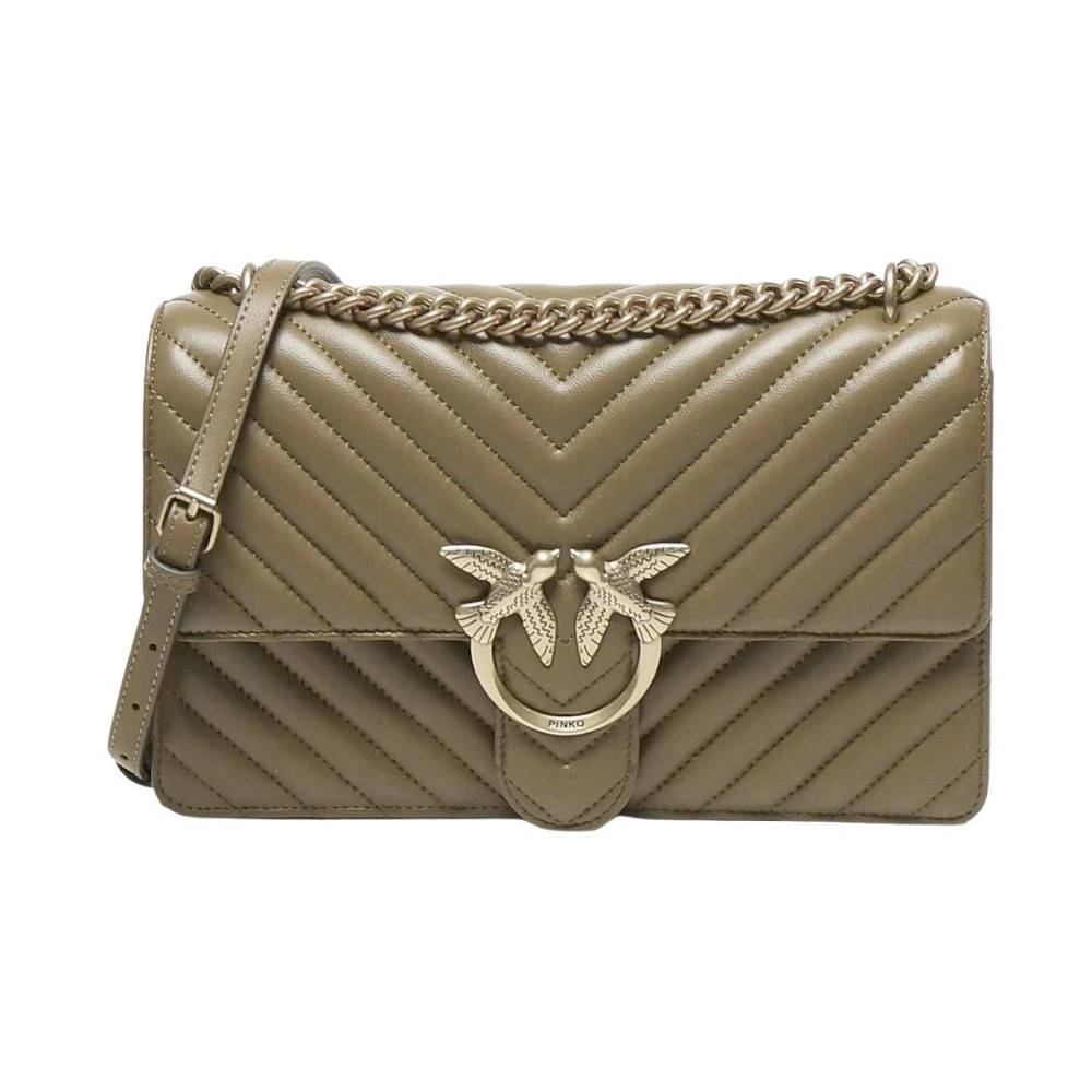 PINKO Love One Classic Skuldertaske - Tasker - Dame - Grøn - ONE SIZE - Uld