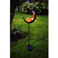 Solcelle bedlampe Måne i metal på spyd