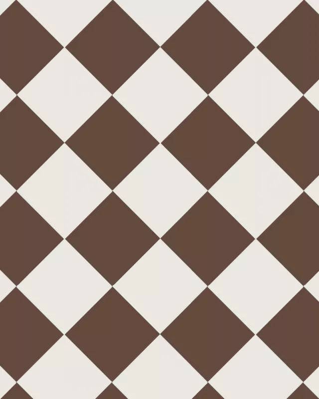 Klinker - Schackrutigt 15 x 15 cm chokladbrun/vit