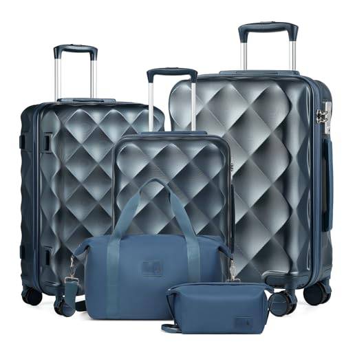 Sea Choice resväska i 5 delar ABS-skal resväska set 3 stycken med Ryanair 40 x 20 x 25 kabinväskor