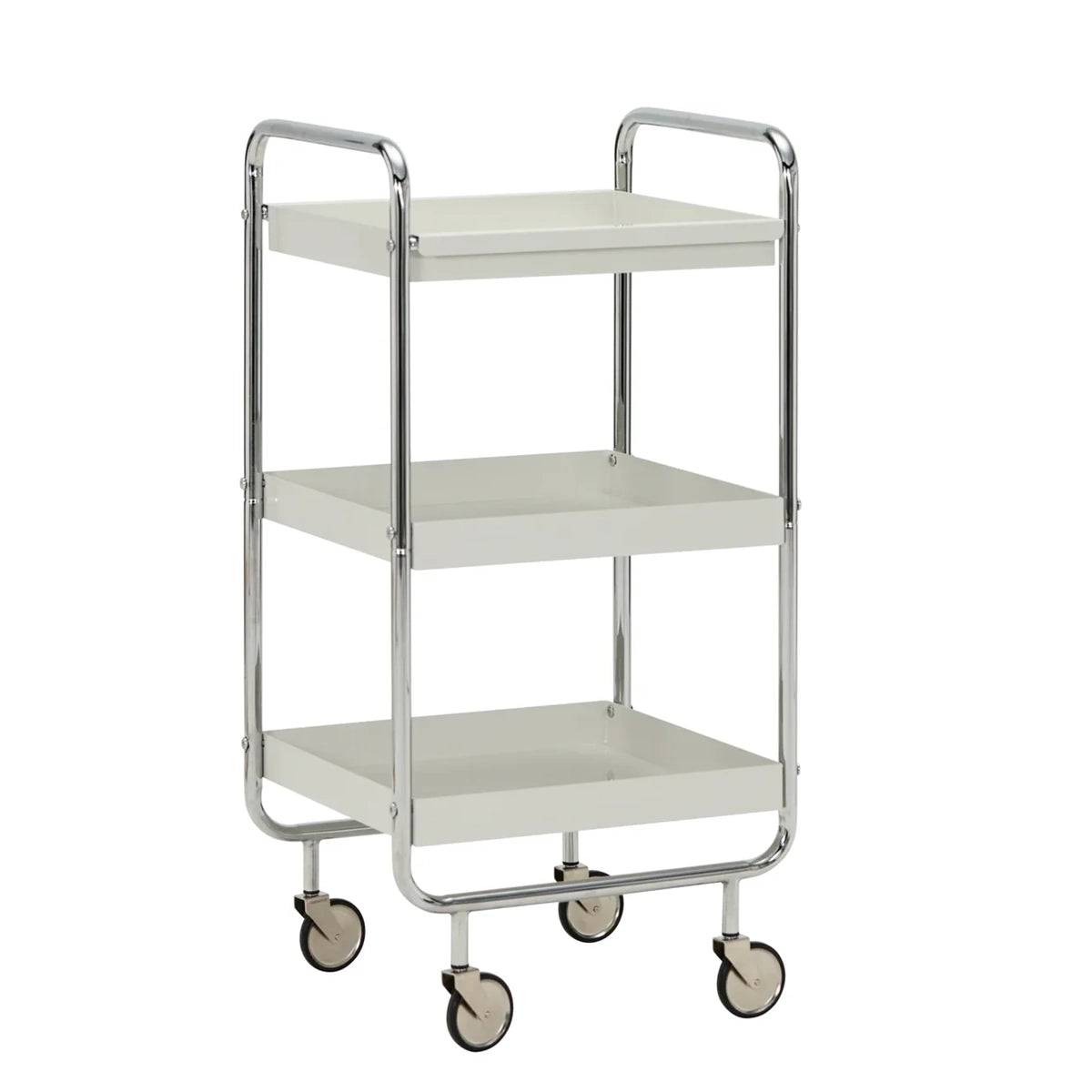 House Doctor Trolley - Roll - Råhvid - Krom