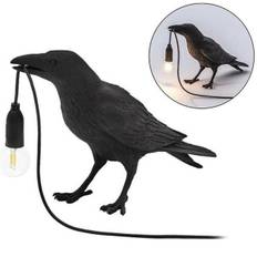 Fuglelampe Resin Crow Led Lys Soveværelse Væglampe Lampe Bord