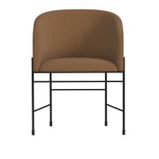 New Works - Covent Chair, Klädsel: Kategori A - Remix 2 433, Underrede: Svart - Matstolar - Arde Design Studio - Orange - Metall/Trä/Skum
