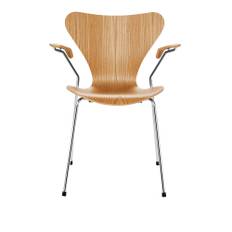 Fritz Hansen - 3207 Sjuan, Lackerad bokfanér, Vit - Spisebordsstole - Arne Jacobsen - Hvid - Metal/Træ