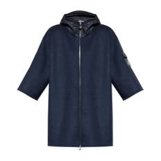 Moncler, Jakke, Dame, Blå, ONE SIZE, Uld, Kappe