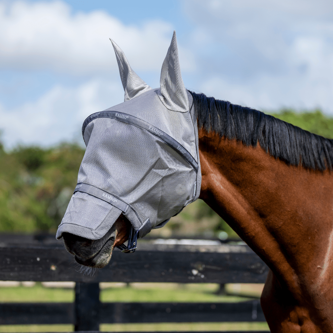Horseware - Rambo Fluemaske - Sølv/Titaniumgrå - Sølv/Titaniumgrå / Cob