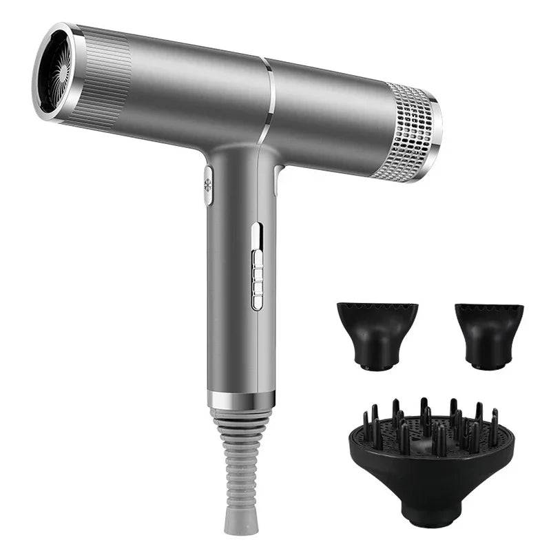 Professional Hair Dryer Infrared Negative Ionic Blow Dryer Hot Cold Wind S - Gray Version 02 / US Plug