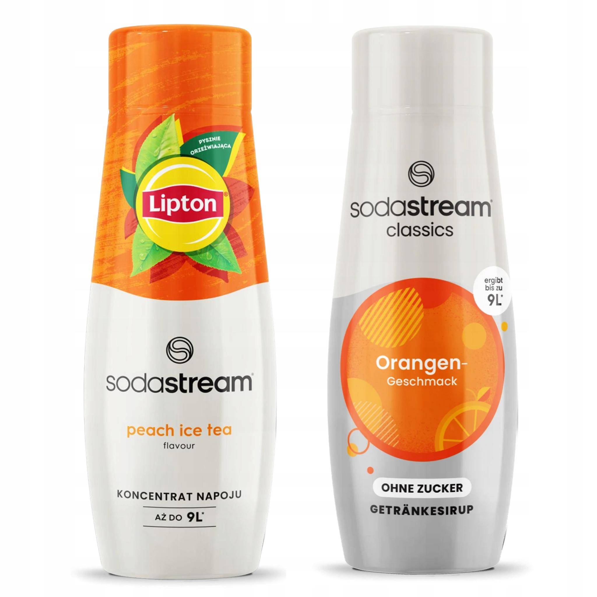 2x Sodastream Lipton Ice Tea Persika Persika + Apelsin Noll Mättare