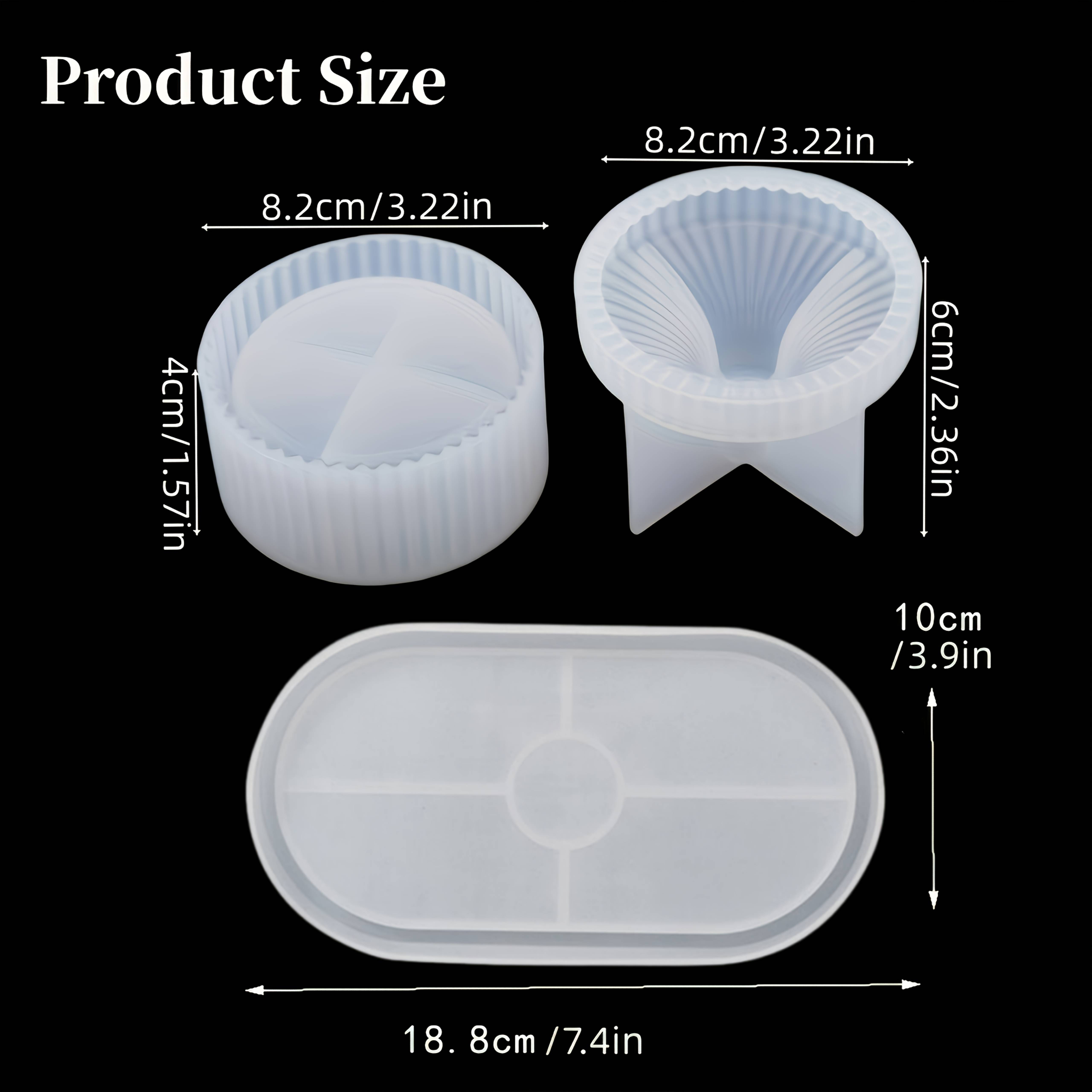 TEMU [resin Mold] 3pcs Storage Box And Tray Silicone Mold Set - Includes Plaster Storage Box Mold, Candle Jar Mold, Tray Mold, Diy Home Decor Concrete Mold, Jewelry Casting Supplies