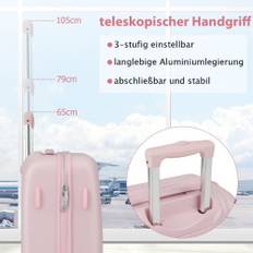 20" handbagageresväska med spinnerhjul & TSA-lås PC-hårt fodral med klistermärke 38 x 22 x 57 cm Rosa