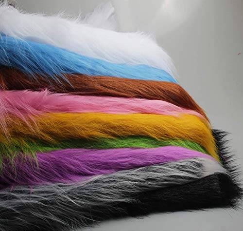 YANGUANG fuskpäls tyg lång stapel 12 cm lyxig shag tyg för pyssel foto rekvisita bakgrund fursuit mattor kostymer mode dekoration cosplay 50 x 170 cm (färg: 9 blå)