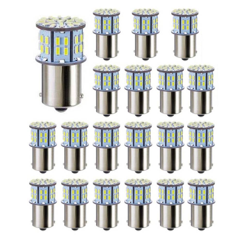 20X LED Light Bulbs for Super Bright 3014 50-SMD White 1156 1141 1003 BA15S Bulbs for Trailer Marine Boat Trunk