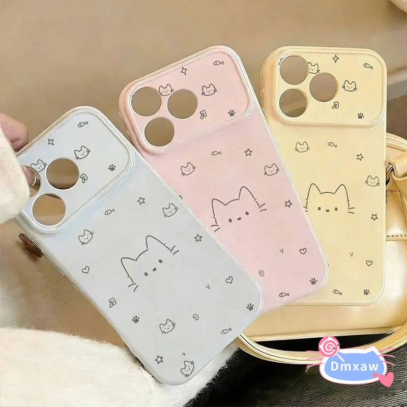 Cute Line Art Cat Side Hearts Phone Case For Xiaomi Poco X8 Pro Max X7 X6 M8 M4 F8 F7 Ultra F6 F5 Pro 5G 4G Colorful Cover