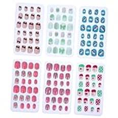 Mipcase Nageldekoration 144 St barns nagelklistermärken enhörnings spikspetsar barn klistermärken crafts for kids lösnaglar barn falska naglar falska nageltips Tecknad serie Nagelbit AbS