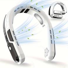 TEMU Portable Neck Fan, Hands Free Bladeless Fan, Neck Air Conditioner, 3 , 6000 Mah Battery Operated Wearable Personal Fan, Twistable, Fast Cooling, , Rechargeable, Gift For Women Men