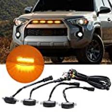 Sidaqi 12 W 4-LED bärnsten främre gallerlampor för bil SUV Fo-rd F-150 Raptor 2014-2020 vattentät LED grill varningslampor främre stötfångare skydd dagsljusbelysning DRL 12 V