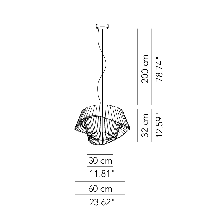 Cocó pendel Modu Luce - 60 cm 1 x 18W LED 2700K 3000lm No dim