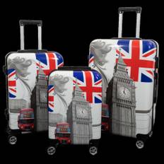 Resväskset - 3 st. - Resväska med motiv - City of London - Hardcase lättvikt resväska med 4 hjul - Multi/Licens / Motiv/Flerfärgad
