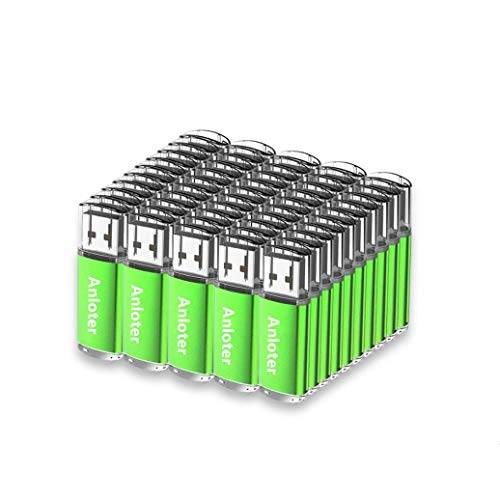 Anloter 50 st USB flashminne USB-minne USB-minne USB-minne USB-minne för dator laptop Mac surfplatta present (32 MB, grön)