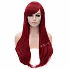 League of Legends Katarina Cosplay Wig Katarina Du Couteau 70cm Long Dark Red Culy Synthetic Hair Wigs Shipping