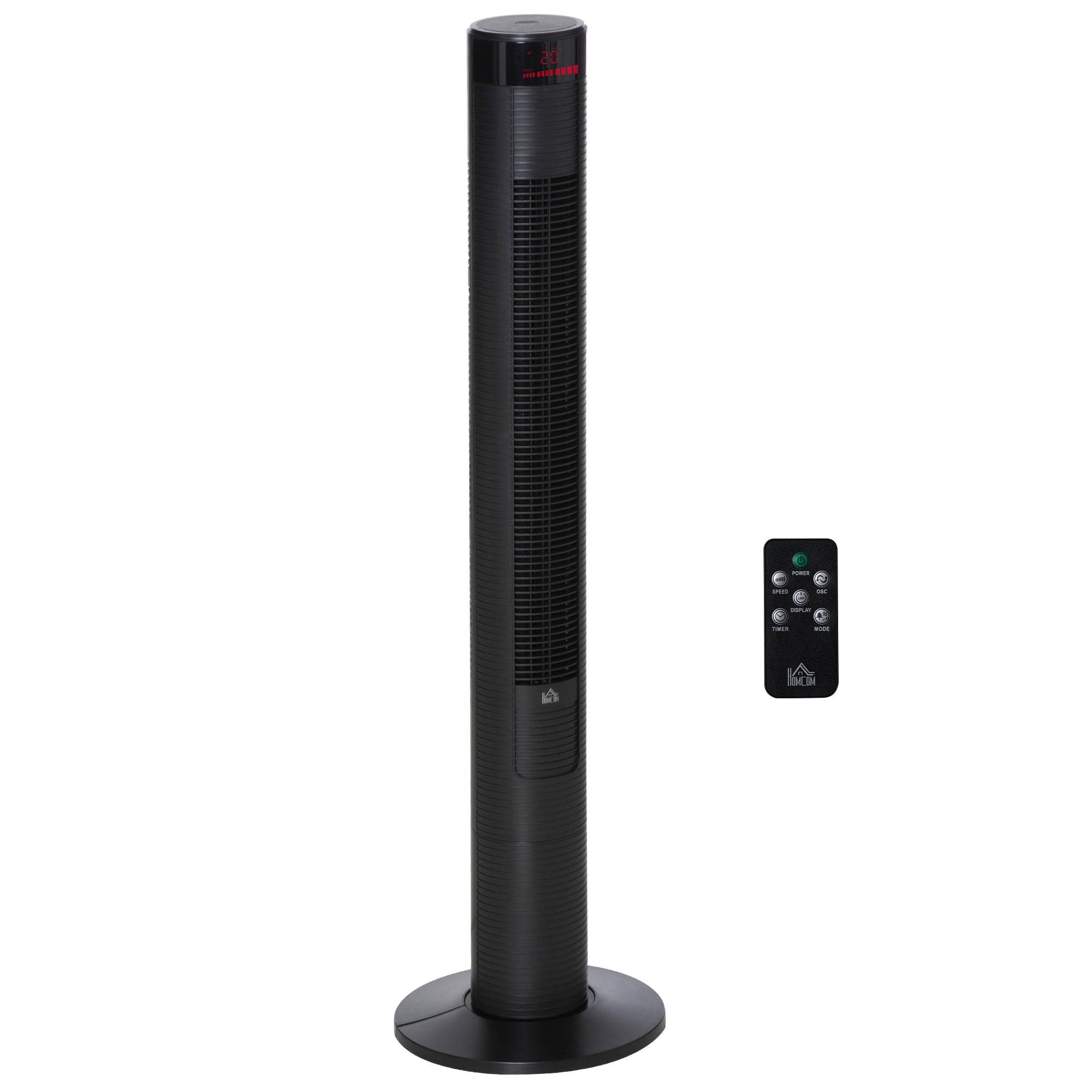 HOMCOM 46 Inch Oscillating Tower Fan - Black