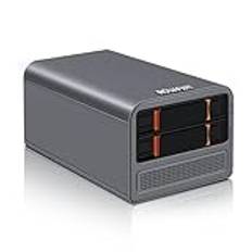 ROUAFWIT NAS N100 2 Bay, Network Storage NAS 4C/4T CPU Mini PC Computer, DDR5 16G RAM 256G NVME SSD, 2 x i226V 2.5GbE Port, SPK/MIC, TF, Dual Fan