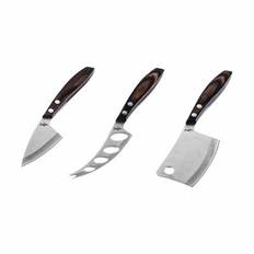 Timm Vladimir Kitchen Ostesæt - 3 dele - 3 forskellige knive - Pakkatræ/rustfrit stål