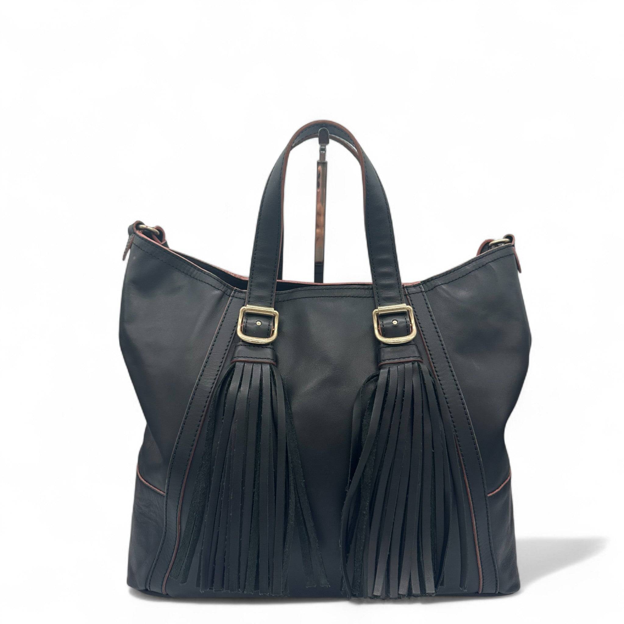 See by Chloé Black Leather Tassel Handbag