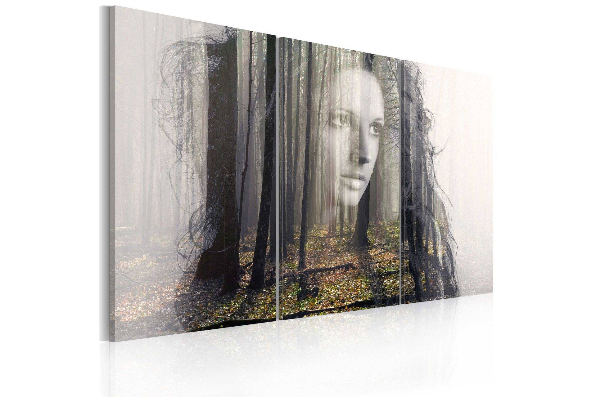 Tavla Forest Nymf 120x80 - Artgeist sp. z o. Canvastavlor Vit,Flerfärgad