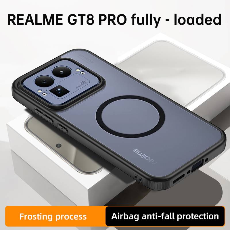 For Realme GT8 Pro Case New Fashion Frosted Built-in Magnetic PC Anti-drop Cover For Realme GT 8 Pro Shockproof Bumper Funda