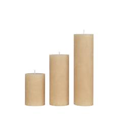 Rustic candle bloklys, diameter 10 cm - SOFT HONEY • Cozy living