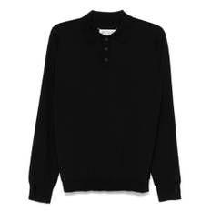 Maison Margiela, Top, Dame, Sort, XL, Sort Polo Skjorte Klassisk Stil