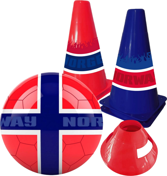 Sportme Fotbollsset Norge - Boll Och Koner Fotbollar Röd/blå - One Size