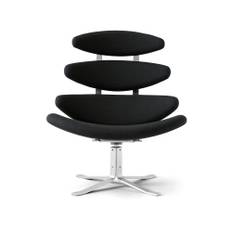 Fredericia Furniture - Corona Chair, Brushed Chrome, Fabric Cat. 2 Fiord 191 - Fåtöljer - Poul M. Volther