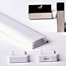 Aftertech® 3 m 3 m 1506B 15 x 6 mm aluminiumprofil för LED-strIP RIGID BAR 3 m + skydd (1506B vit täckning, vit profil)