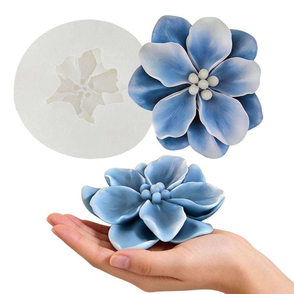 Creative Floral Aromatherapy Candle Mold 3D Reusable Plaster Mold DIY Silicone Baking Mold Home Decor