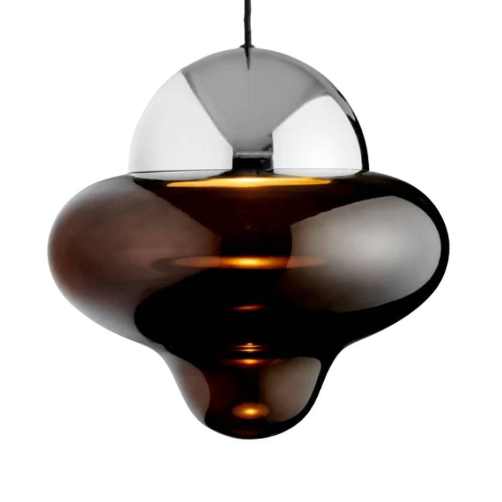Design By Us Nutty XL Pendel Chrome Brown Glass