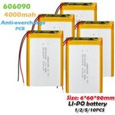 606090 3.7v 4000 mah uppladdningsbara litiumpolymerbatterier med kretskort för surfplattor leksaker laptop gps power bank led-ljus lipo celler - 10 st