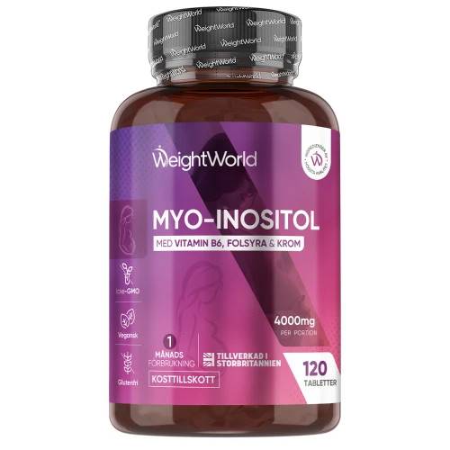 Inositol 4000 mg, 120 tabletter - Hög daglig dos av Myo-inositol - 100% Nöjdhetsgaranti