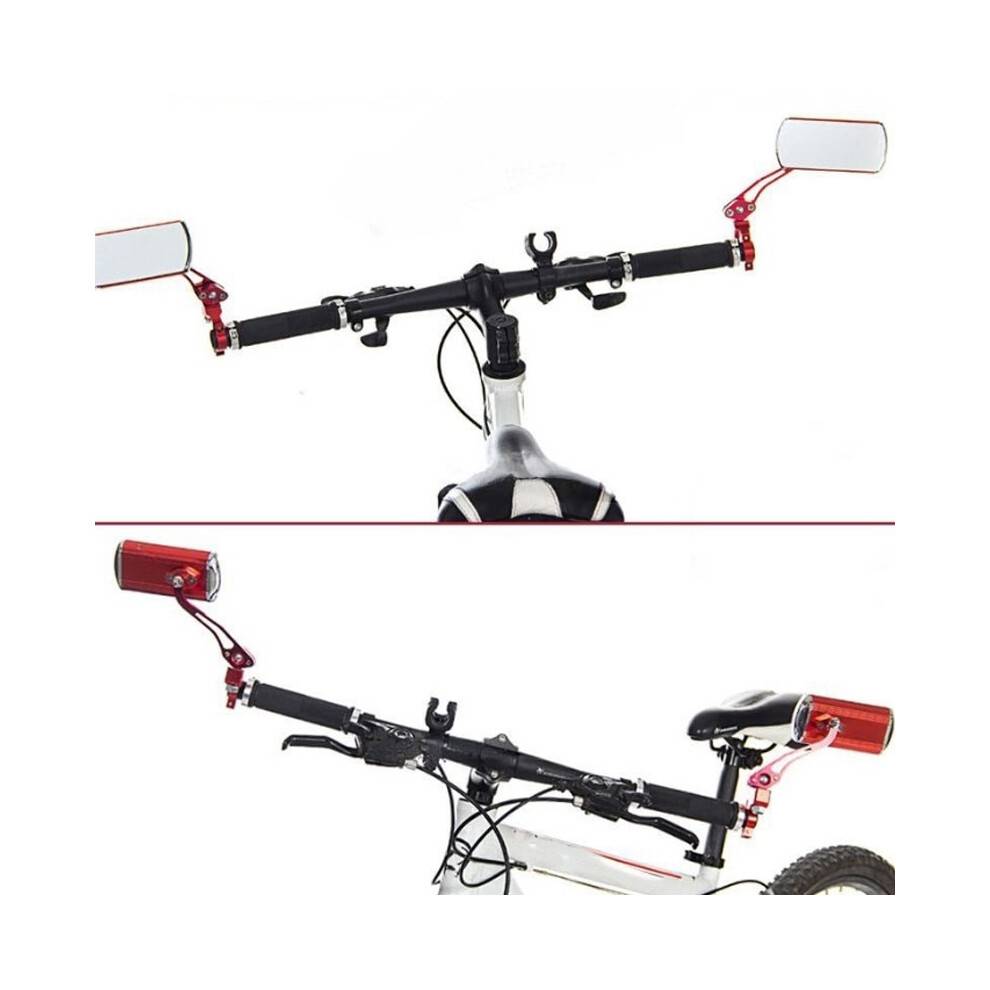 Silver 1 Pair Aluminum Bike Mirror, Universal Handlebar Adjustable Rearview Bicycle Mirror, Safety Mirror for MTB, Road, Dirt,Electric Bike, Bike