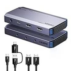 UGREEN Video Capture Card, HDMI Capture Card, USB 3.1 Capture Card 4K HDMI Loop-Out, 4K60Hz / 2K120Hz Video Game Capture för streamingöverföring, fungerar med PS5/Switch/Camera/PC/OBS