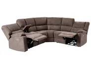 Elektrisk recliner hjørnesofa 5 personers ROKKE Mørkegrå med USB-port Venstrevendt