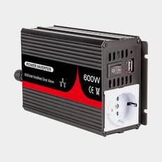 Inverter / vekselretter, modificeret sinuskurve, 12 V - 230 V, 600 W