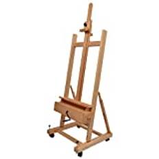 Artina Pisa Workshop Staffli i massivt bokträ - målarstaffli för canvas upp till 210 cm - kontinuerligt justerbart mobilstaffli för professionella konstnärer