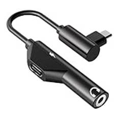 shpuuyy adapter för hörlursuttag USB C, USB C till 3,5 mm Aux hörlursadapter – typ C till hörlurar ljudadapter kompatibel med de flesta USB C-enheter