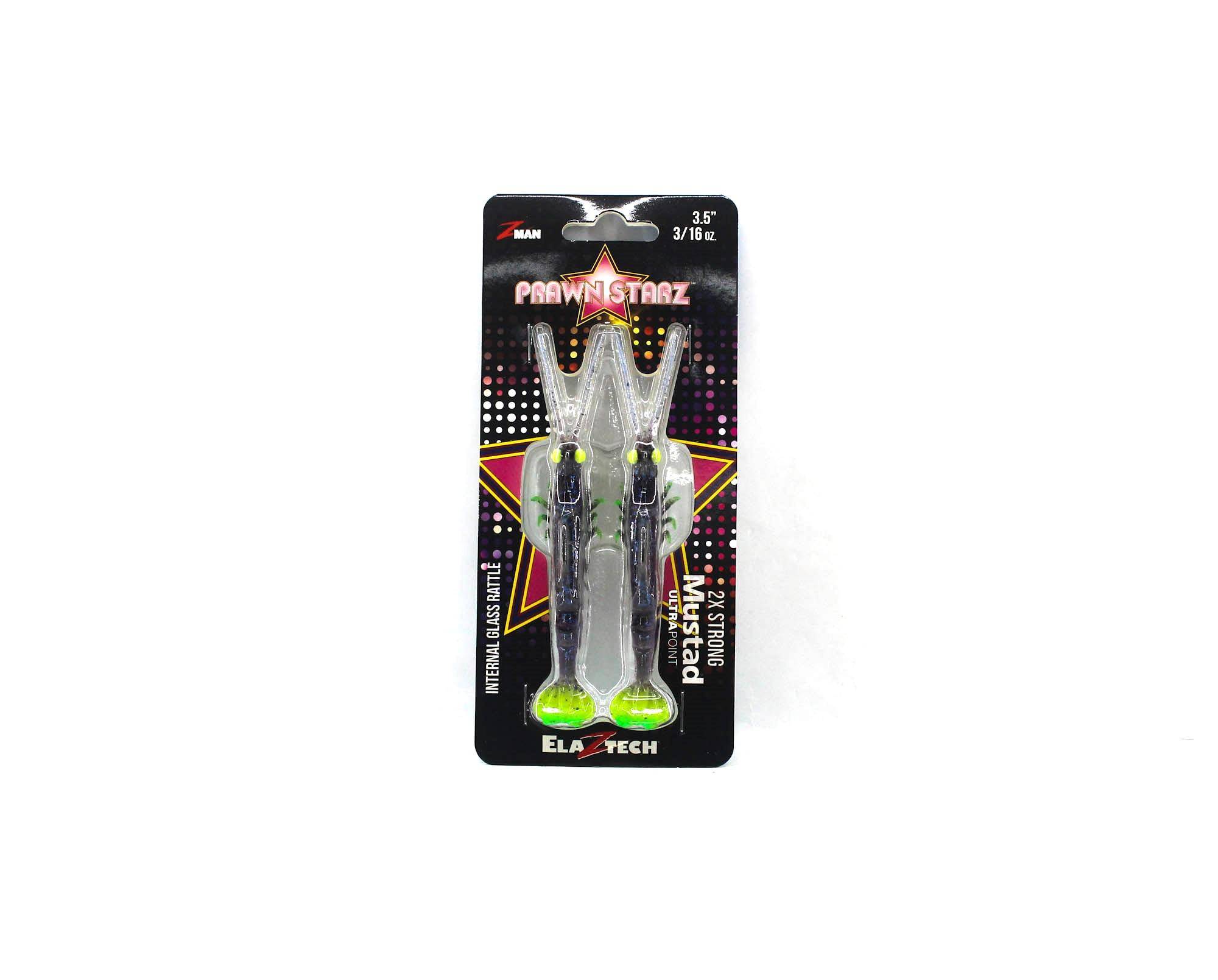 Zman Soft Lure PrawnstarZ 3.5 Inch 2/Pack Plum Chartreuse (9095)