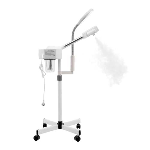 MINRS Ansiktsångare porrengörare 2-i-1 kosmetisk studio ansiktsbastu med 5-faldig LED lupplampa 800 W fuktgivande skönhetsinstrument