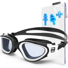 ZABERT Schwimmbrille, W1 Schwimmen Brille Für Herren Damen - Profi Schwimmbrille Antibeschlag UV400-Schutz Stärke - Mirror/Getönte Linse Für Wettkampf Triathlon Schwimmbad - Etui Weiß Schwarz