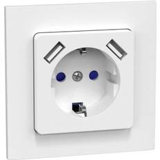 Gelia Connect 2 Home Vägguttag infällt, jordat, med USB, 1-vägs